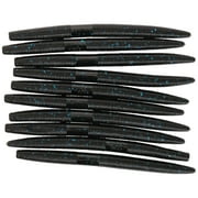 Gary Yamamoto Custom Baits 5" Senko Worm, Black with Light Blue Flake, 10 Count