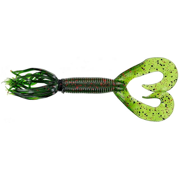 Yamamoto 5" Double Tail Hula Grub Watermelon/Blk&Red