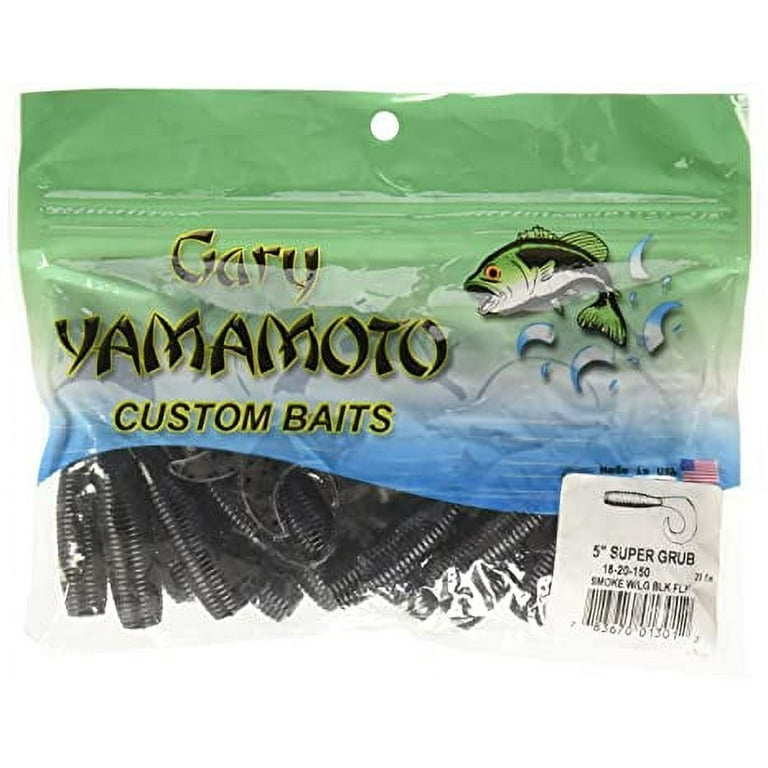 Yamamoto Single Tail Grub 4 Smoke w/Black