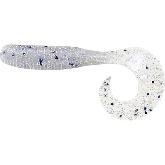 Yamamoto Single Tail Grub Blue Pearl W/Large Black & Hologram Flake
