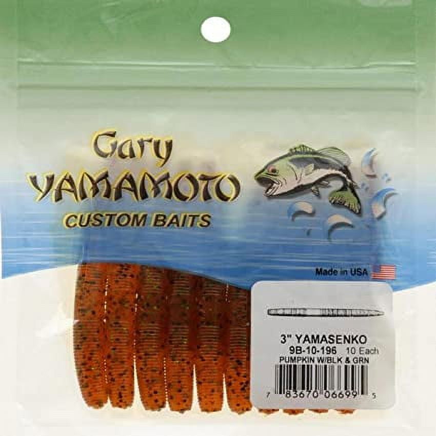 Gary Yamamoto Yamasenko Bait 3 10 Pack Pumpkin Black Green 9B-10
