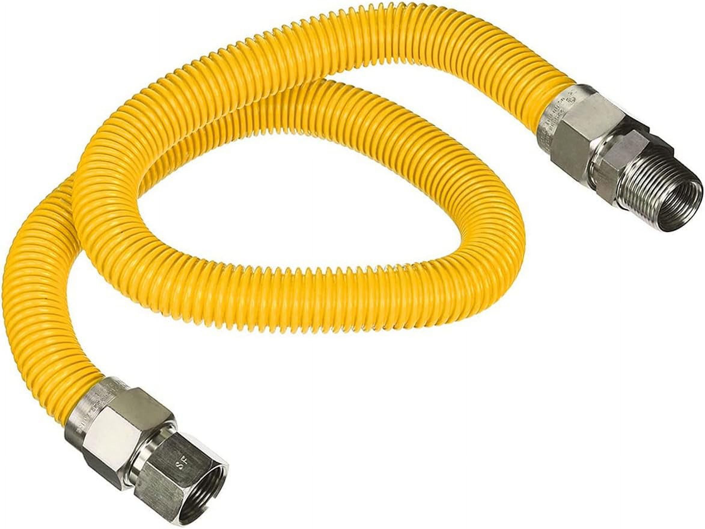 Gas 24 Inch Yellow Coated Stainless Steel, 5/8” OD Flexible Gas Hose