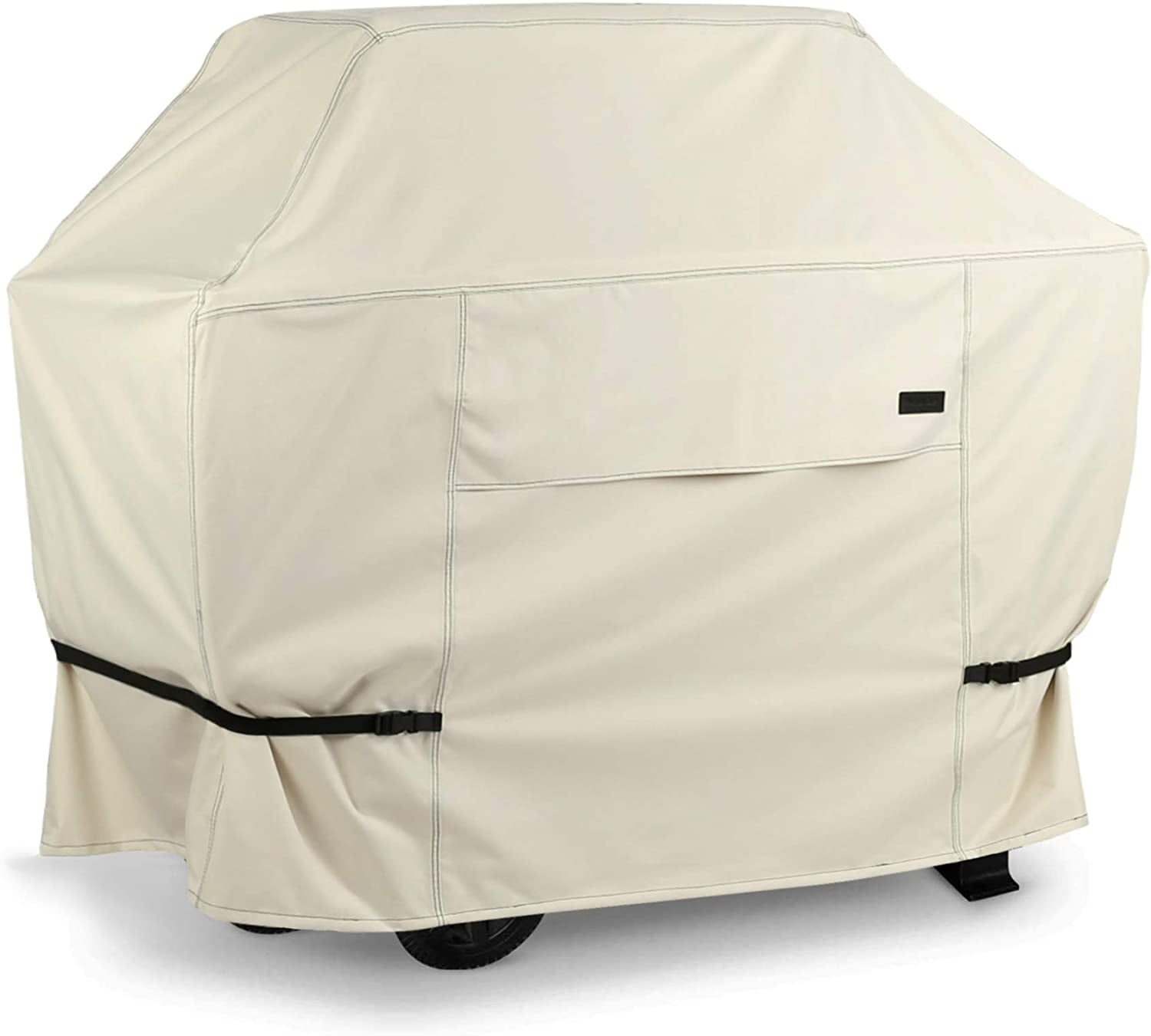 Gas BBQ Grill Cover 52 Inch Waterproof 600D Heavy Duty Outdoor Barbecue Cover for Weber, Char-Broil, Brinkmann, Nexgrill Grills and More, Light Tan