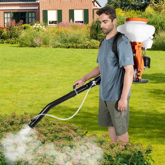 Gas Backpack Mist Duster Sprayer 14L High Power 2-Stroke Engine Wide Spray Range Agricultural Fertilizer Pesticide Spraying Machine