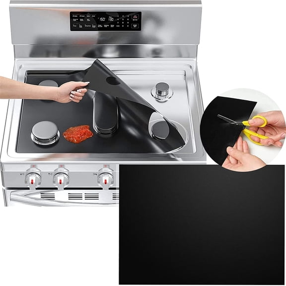 Gas Burner Covers - Easy Clean, Reusable Stove Top Liners, Non-Stick, Washable, Fits Most Gas Ranges, 27x16.7in