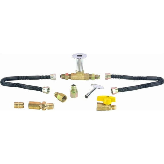 Gas Burner High Capacity Connection Kit- Complete 3/4" Kit Including 2 3/4" HC Non-Whistle Lines, 3/4" HC LP Air Mixer and Matched 3/4" HC Keyed