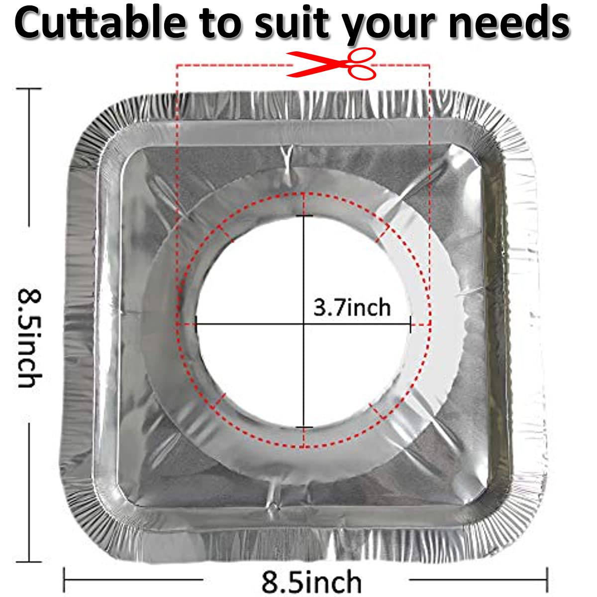 Gas Burner Liners 8.5" Disposable Premium Aluminum Foil Square Stove