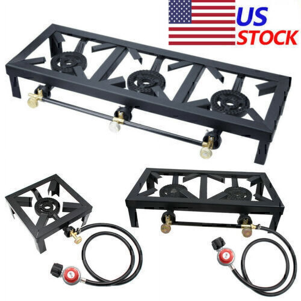 Gas Burner Stove BBQ Cooker Camping Stove Grill + High Pressure Propane