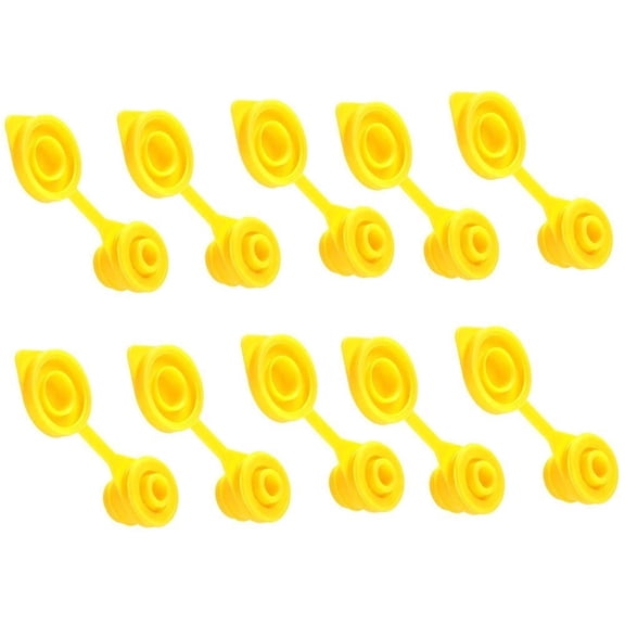 Gas Can Vent Caps 10PCS for Plastic Fuel Cans, Yellow Replacement Vent Kit