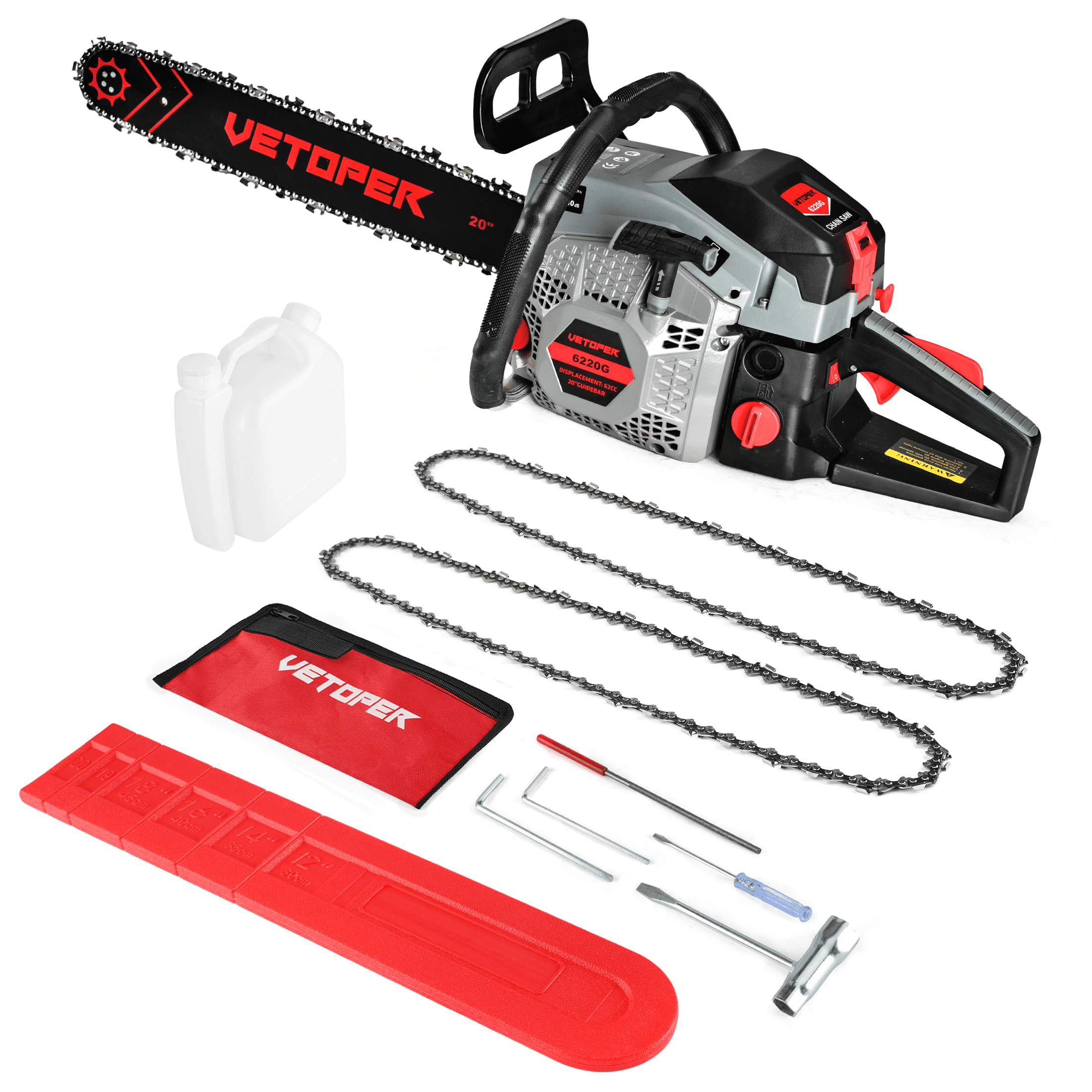Vetoper Gas Chainsaw 20in. 3.4HP Gas Powered Chainsaw 2-Cycle