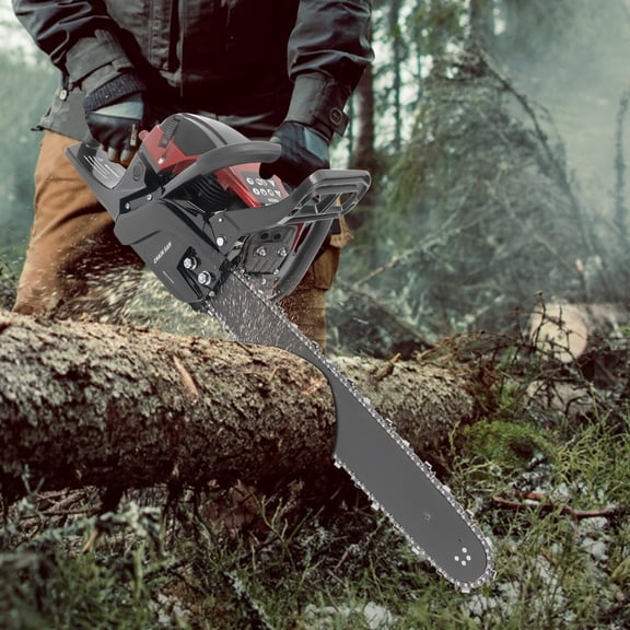 Gas Chainsaw 58CC 2-Stroke, 20 Inch Guide Bar 2.4KW Power for Tree Cutting with Dual Safety Switch & Anti-Vibration