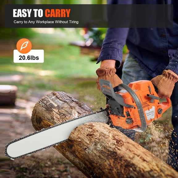 Gas Chainsaw 72CC Power Chain Saw 24 Inch Guide Board Chain saws 2-Cycle Gasoline Handheld Cordless Petrol Chain Saws for Trees Gas Powered Farm, Ranch and Garden Tools