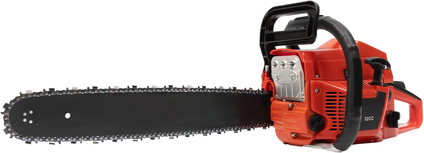 Gas Chainsaw, Top Handle Chainsaw, 52cc 2.2Kw, 2-Stroke Engine, 20 Inch Chainsaw for Wood Cutting, Light Felling, and Limbing