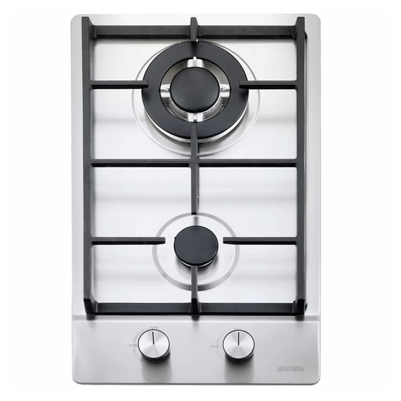 Gas Cooktop 12 Inch, 2 Burner 12250BTU Stainless Steel Stove Top, NG/LPG Convertible Dual Fuel Hob w/Thermocouple Protection for Kitchen, RV, Camping