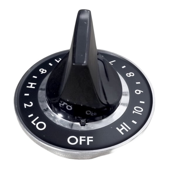 Gas Cooktop Burner Knob for Jenn Air, Replacement Part Y700854, Black Plastic Control Dial with Metal Insert, Precision Temperature Adjustment, 6.5cm
