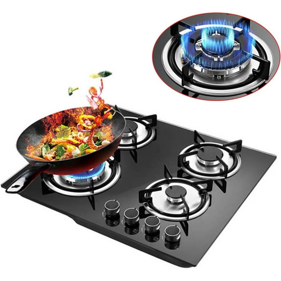 Gas Cooktop Stove Top, 33″x20″ Built-in Gas Cooktop 5 Burner for Hotel Restaurant Home Natural Gas Easy Cleaning Stainless Steel Surface Kitchenware Silver