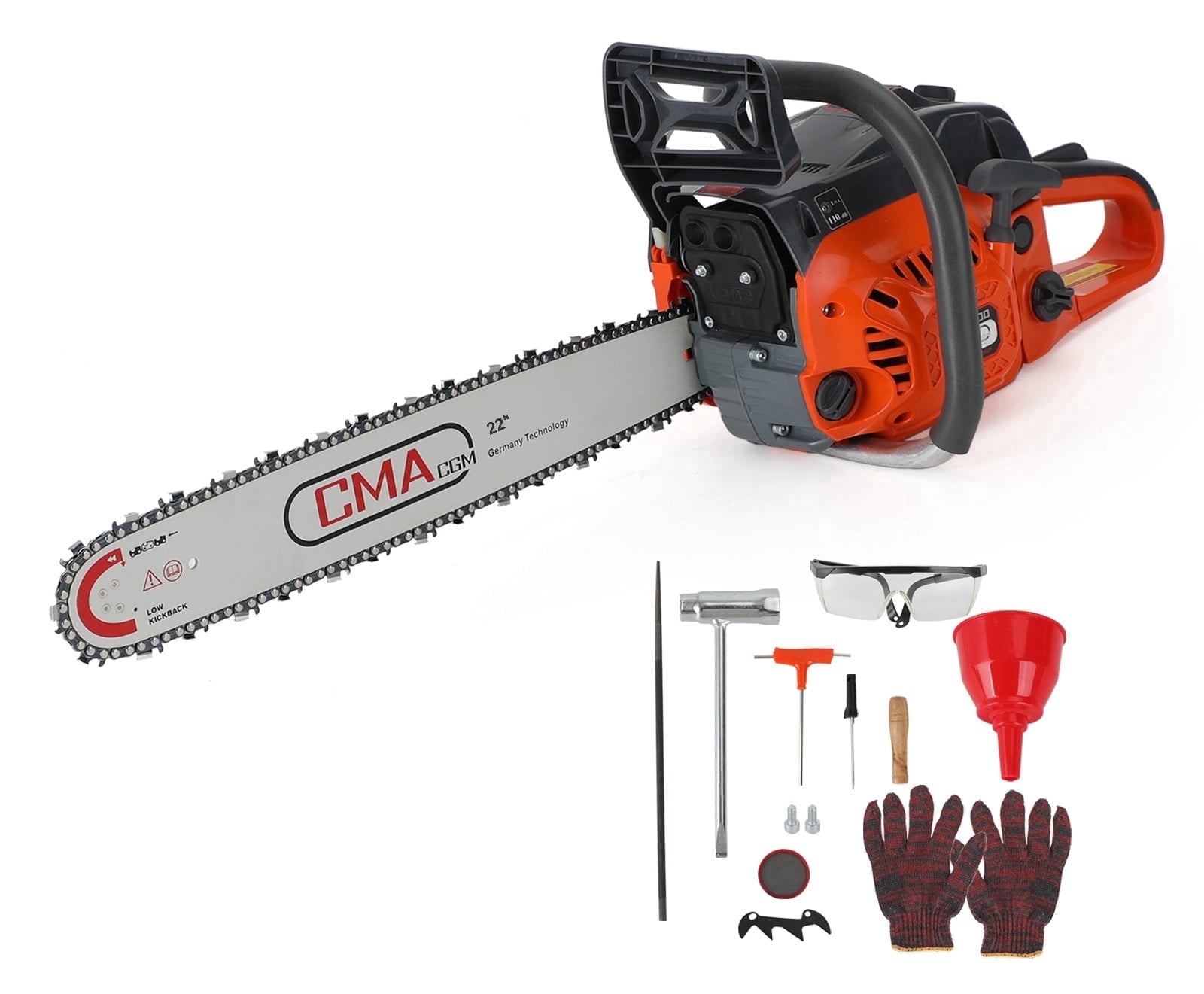 Gas Cordless Chainsaw 22 inch, 2-Cycle Gasoline Powered Chain Saw, 68CC Handheld Cordless Chainsaw, Automatic Chain Oiler, Garden Tool for Cutting Wood Trees