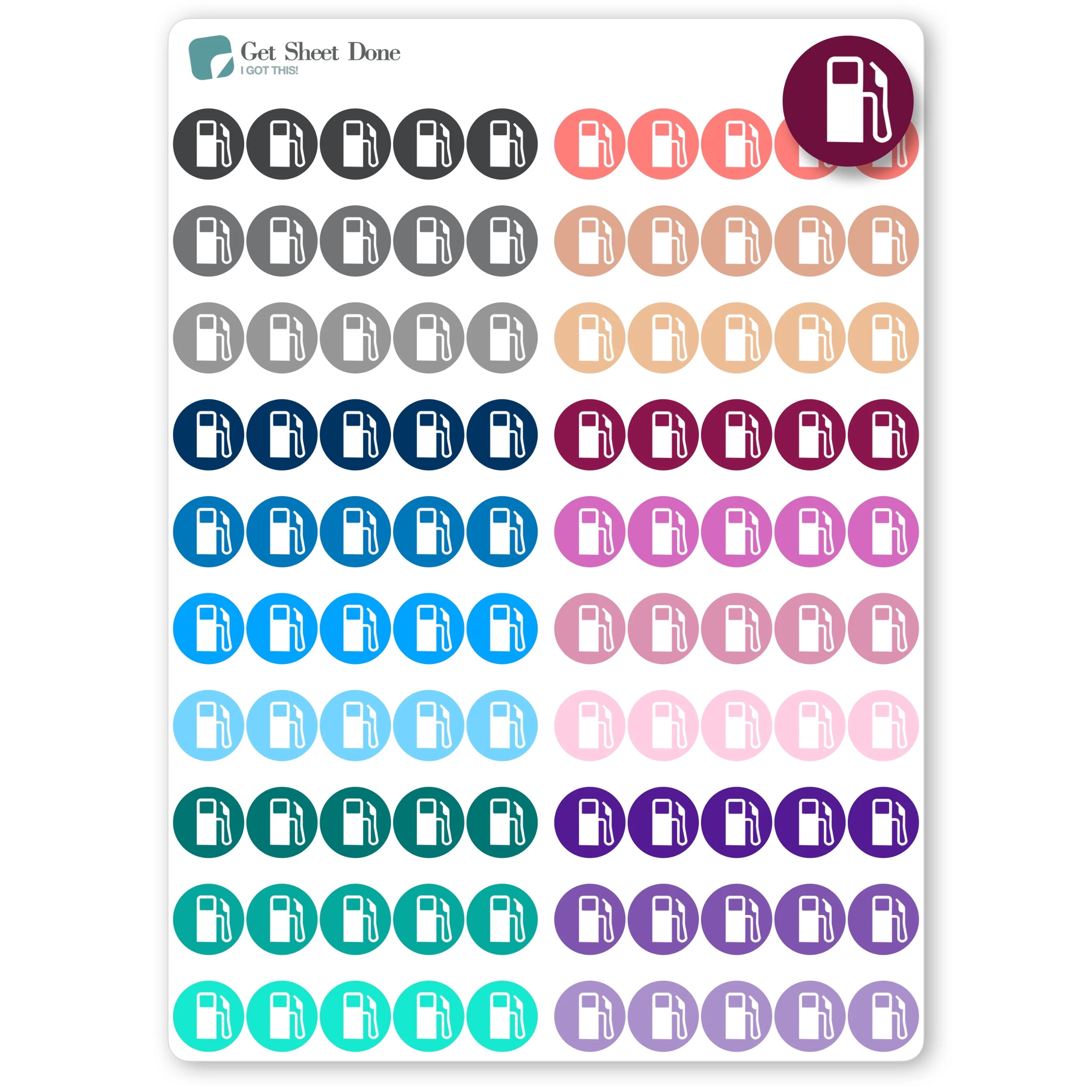 Gas Dot Planner Stickers / Chore Reminder Stickers / Bullet Journaling / Bujo / Essential Productivity Stickers