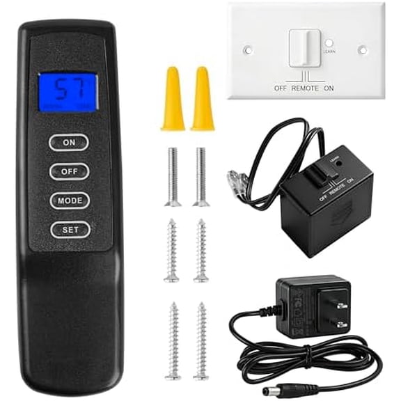 Gas Fireplace Remote Control Kit,Thermostat, On/Off , Countdown Timer,DC Adapter option,for Millivolt Valve System, Replace for skytech 1420-A,1420TH-A,1001-A,1001TH-A, Acumen RCK ,and More