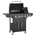 thumbnail image 1 of Gas Grill 4 Burner Propane Grill with Side Burner, 425 SQ.In, 52000 BTU Outdoor BBQ Grill, Carbon Steel Grates, 2 Shelves for Patio & Garden, 1 of 9