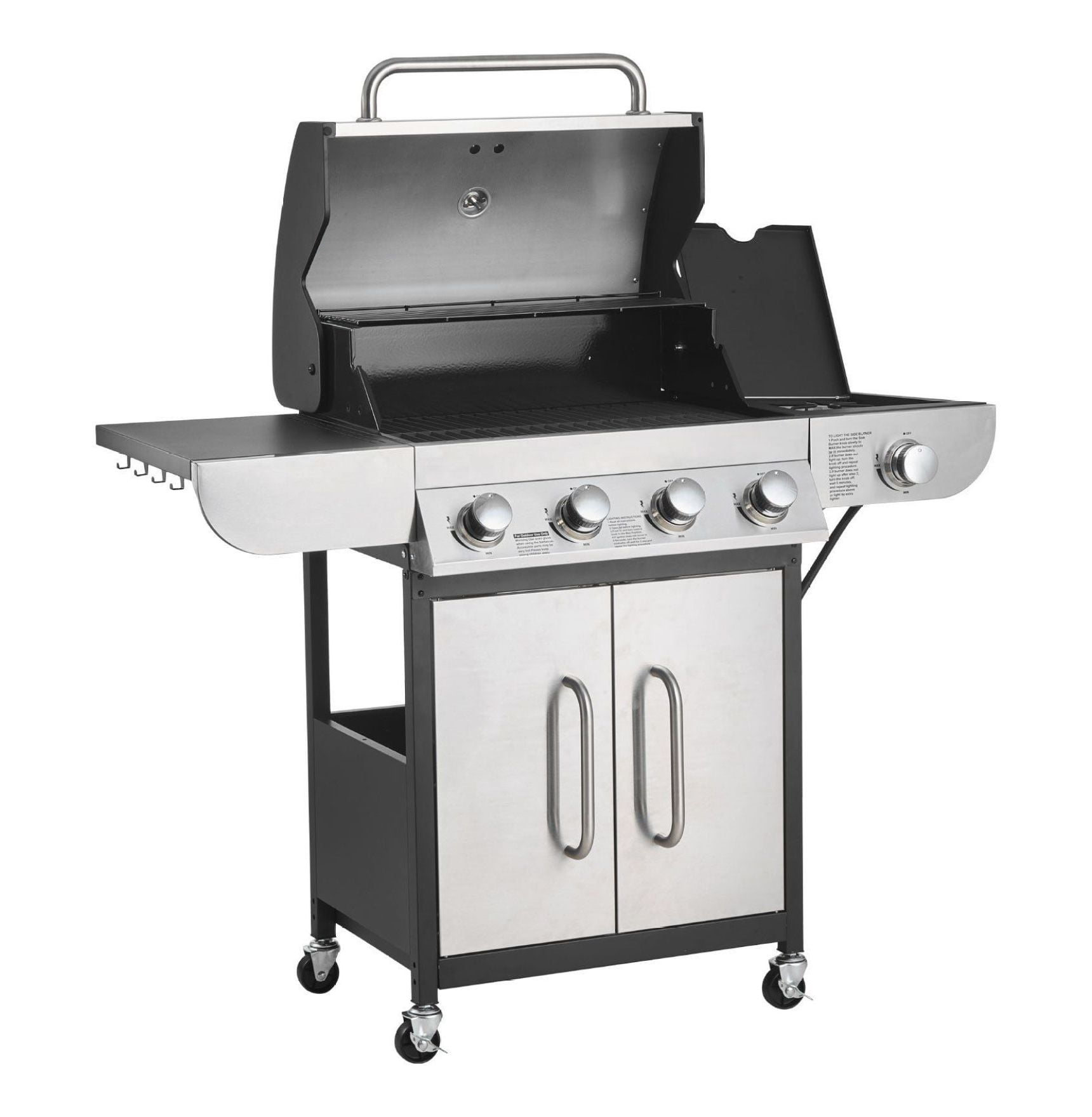 Gas Grill 4 Burner Propane Grill with Side Burner, 425 SQ.In, 52000 BTU ...