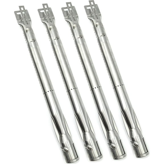 Gas Grill Burner Universal Stainless Steel Tube (Pack of 4) Extends from 14" to 19" BBQ Replacement Parts for Nexgrill, Brinkmann, Dyna-Glo, and Most Gas Grill Models