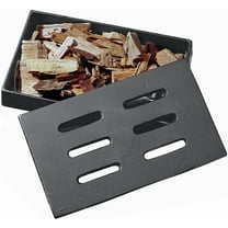 Gas Grill Cast Iron Wood Chip Smoker Box with Lid 8.25" x 5.25" x 1.5"