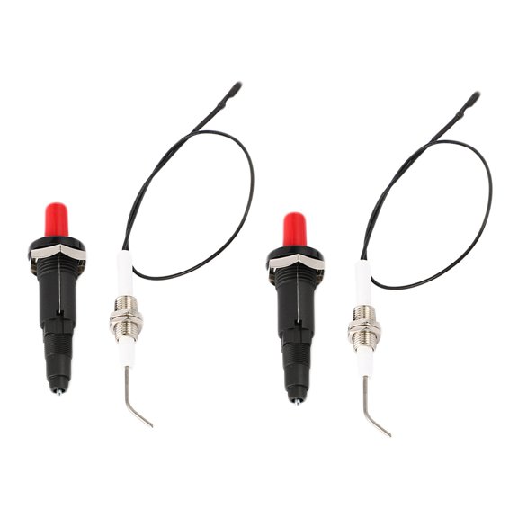 Gas Grill Push Button Kitchen Lighter Piezo Ignition Kit Universal Threaded Plug 2Pcs,2 x push button Piezo igniter,black
