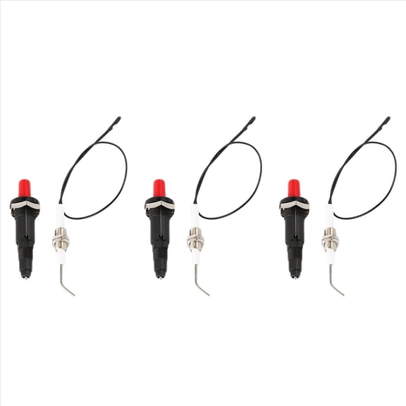 Gas Grill Push Button Kitchen Lighter Piezo Ignition Kit Universal Threaded Plug 3Pcs,3 x push button Piezo igniter,black