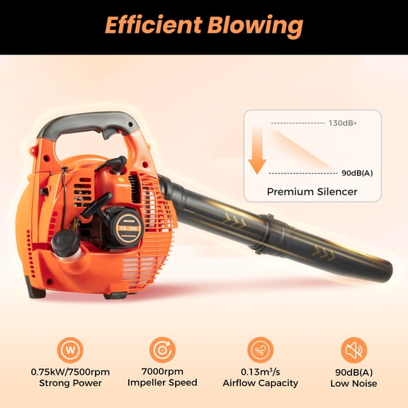 Gas Handheld Powered Leaf Blower Grass Lawn Blower Snow Blower 25.4CC 2Stroke for Forest Fire Extinguishing, Greening Cleaning, Sand Removal