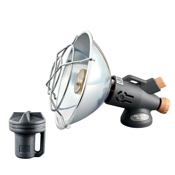 Gas Heater Propane Patio Heater for Outdoor Use, Freestanding Heater with 5' Heating Radius and Wheels, Stainless Steel Flame Heater with Overheating Protection System, Gray