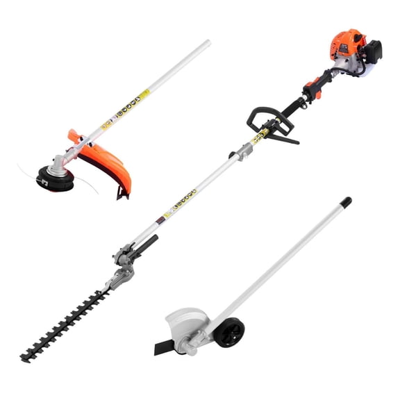 Gas Hedge Trimmer 26cc 4-in-1 Multi-Tool - String Trimmer, Edger, Brush Cutter Set with Safety Gear