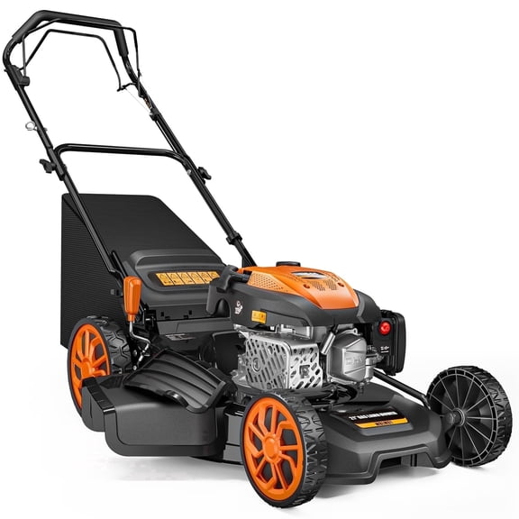 Efurden 21" 170cc Gas Self-Propelled Lawn Mower, 3-in-1, 7-Height Adjustment, 10" Rear Wheels, 17 gal Bag
