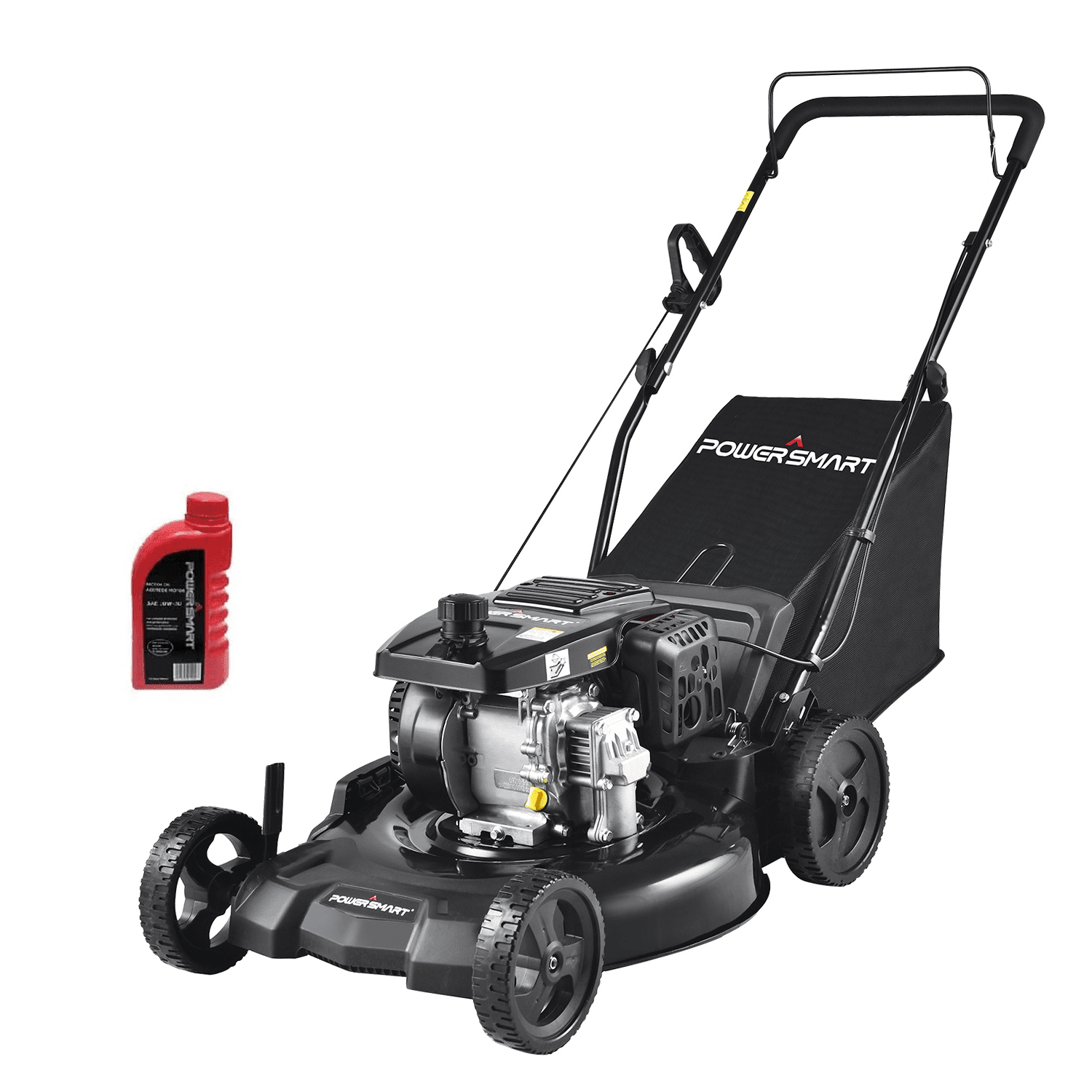 Gas Lawn Mowers, 3-in-1 Gas Powered Push Lawn Mower for Lawn - 21 Inch,  209CC 4-Stroke Engine, Walk-behind Gas Lawn Mower with Rear Bag, 5  Adjustable Cutting Heights, Oil Included 