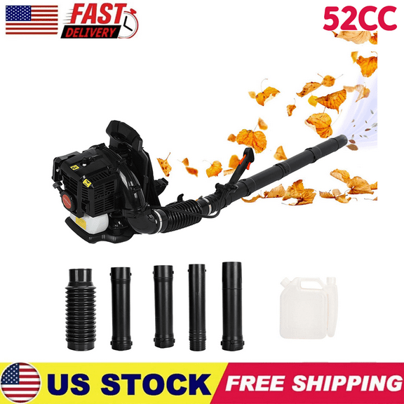 Gas Leaf Blower, 52CC 1.7 HP 2 Cycle Backpack Leaf Blower with 550 CFM , 200 MPH Powerful Clearing Performance and Ergonomic Harness System, Gifts for dad