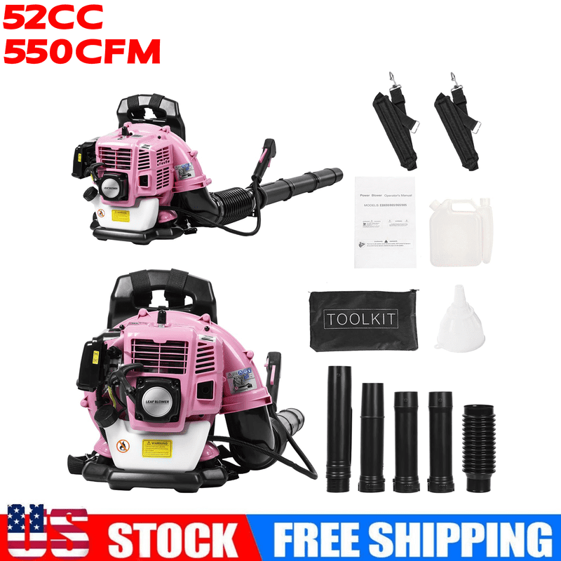Gas Leaf Blower, 52CC 1.7 HP 2 Stroke Backpack Leaf Blower, 550 CFM , 200 MPH , Powerful Clearing Performance and Ergonomic Harness System