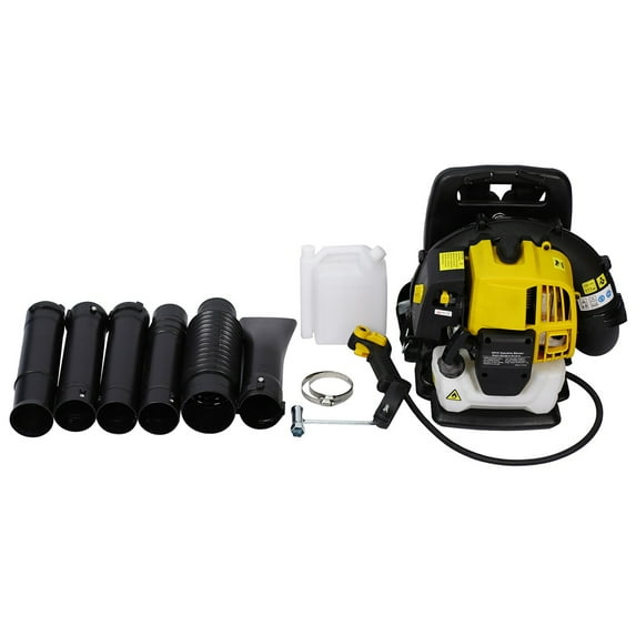 Gas Leaf Blower, 52CC 2-stroke Backpack Leaf Blower with Tube Throttle, Heavy-duty Quiet Operation Gas Powered Leaf Blaster putting out 2.0 horsepower