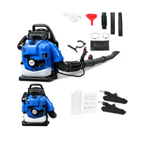 Gas Leaf Blower, 75.6CC 3.5HP 2 Stroke Backpack Leaf Blower, 900CFM , 210MPH , Powerful Clearing Performance and Ergonomic Harness System