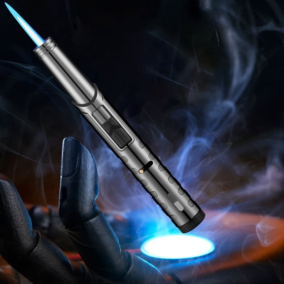 Gas Lighter Metal Windbreak High-temperature Spitfire Lighter Cooking For The Household Lighter Impact In The Open Gas Adjustable Flame Inflatable