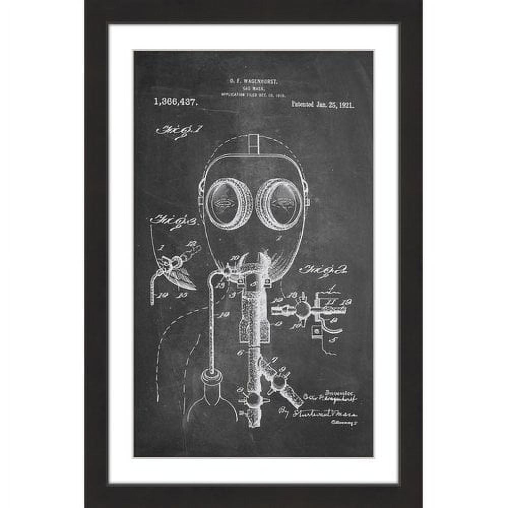 "Gas Mask 1921 Chalk" Framed Painting Print
