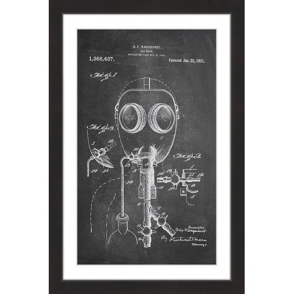 "Gas Mask 1921 Chalk" Framed Painting Print