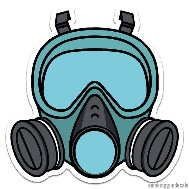 Gas Mask Biohazard Sticker Indoor Outdoor Phone Decal Water Bottle ...