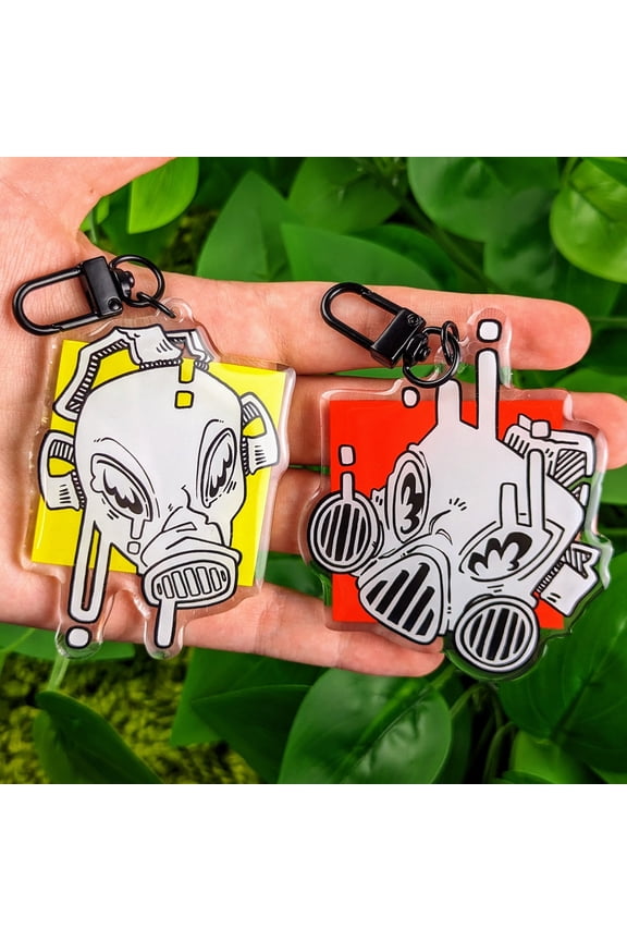 Gas Mask Girls Mask Acrylic Keychain Cute Aesthetic Character Bag Charm, random 1 pack