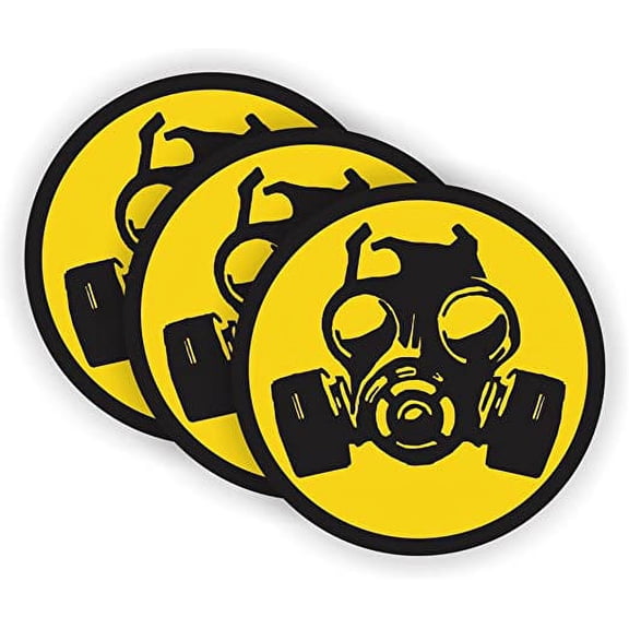 Gas Mask Symbol Gaming PC Sticker | Laptop Notebook Desktop Decal | Vinyl Biohazard Radiation Label