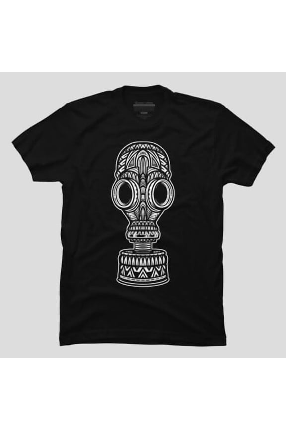 Gas Mask Tribal Post-Apocalyptic Art - Durable Stitching, H28648 Unisex T-Shirt, Up to 5XL Available