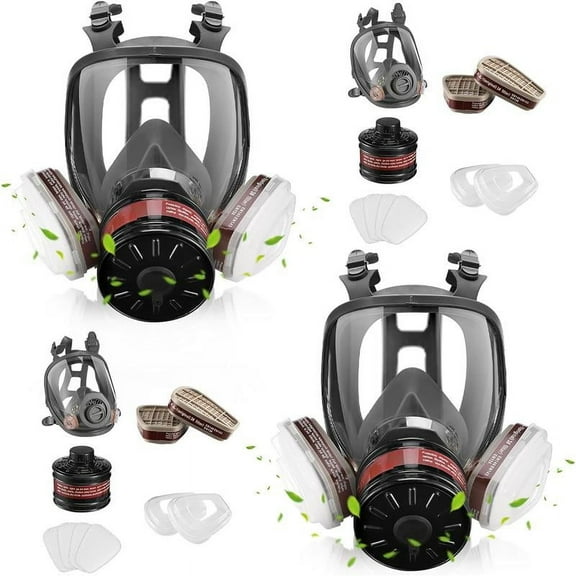 Gas Masks Survival Nuclear and Chemical - Reusable Full Face Respirator Gas Mask with Activated Carbon Filter