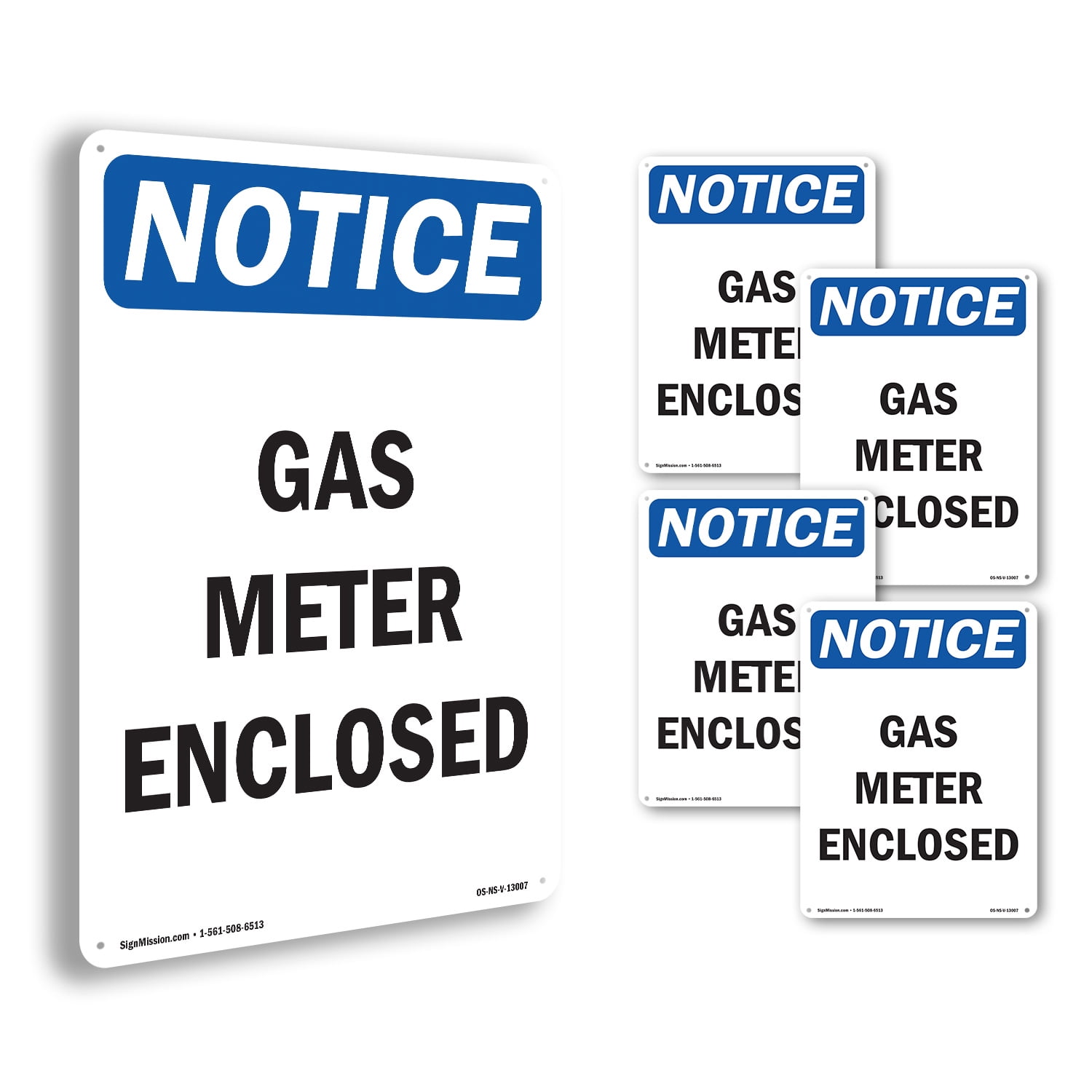 Gas Meter Enclosed OSHA Notice Rigid Plastic Sign 10 Inch x 7 Inch - 5 ...