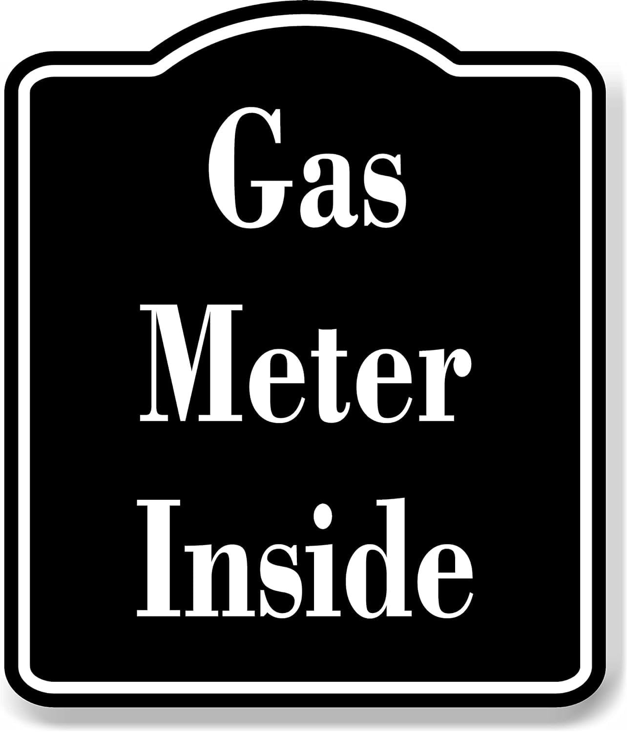 Gas Meter Inside BLACK Aluminum Composite Sign, 15"x18"
