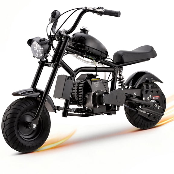 Gas Mini Bike with 39CC 4-Stroke Engine, Heavy Duty Off Road Mini Dirt Bike with Pneumatic Fat Tires,Gas Dirt Bike with Front LED Headlight & Rear Disc Brake, Chopper Bike for Tween