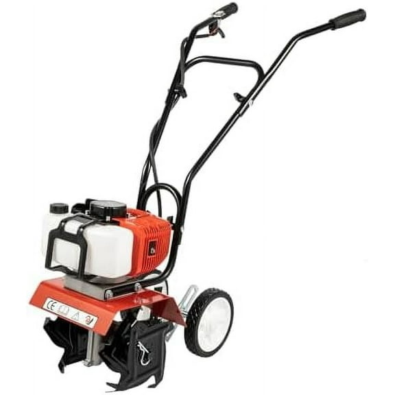 Gas Mini Tiller Cultivator 52CC 2 Stroke Gasoline Powered Soil Garden Cultivator 11.8" Tilling Width Soil Tilling Machine Farm Plant Garden Yard Lawn Tilling$$Garden & Patio